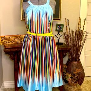 ModCloth Rainbow of Stripe Silky Dress